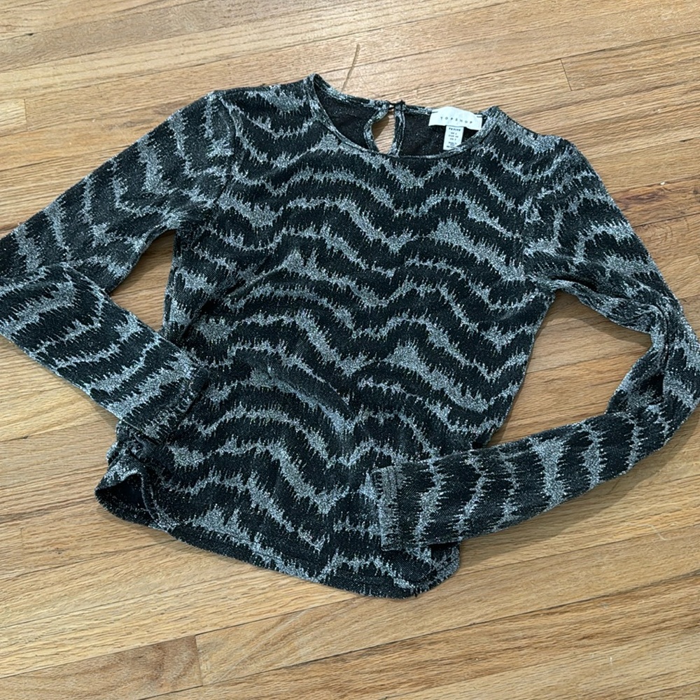 Topshop glittery metallic top